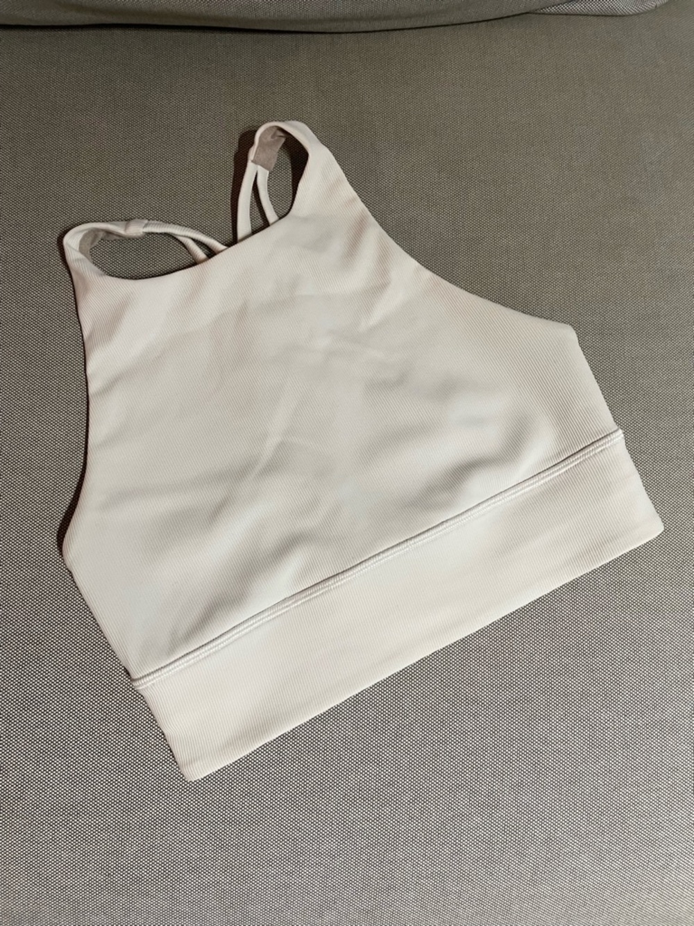 lululemon athletica White ribbed energy bra longline
